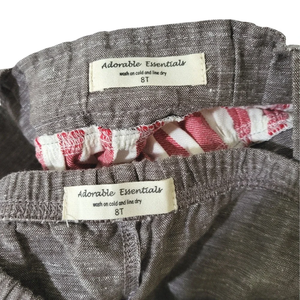 Adorable‎ Essentials Girls 8T Outfit Set Red Striped Top Ruffle Pants Coastal